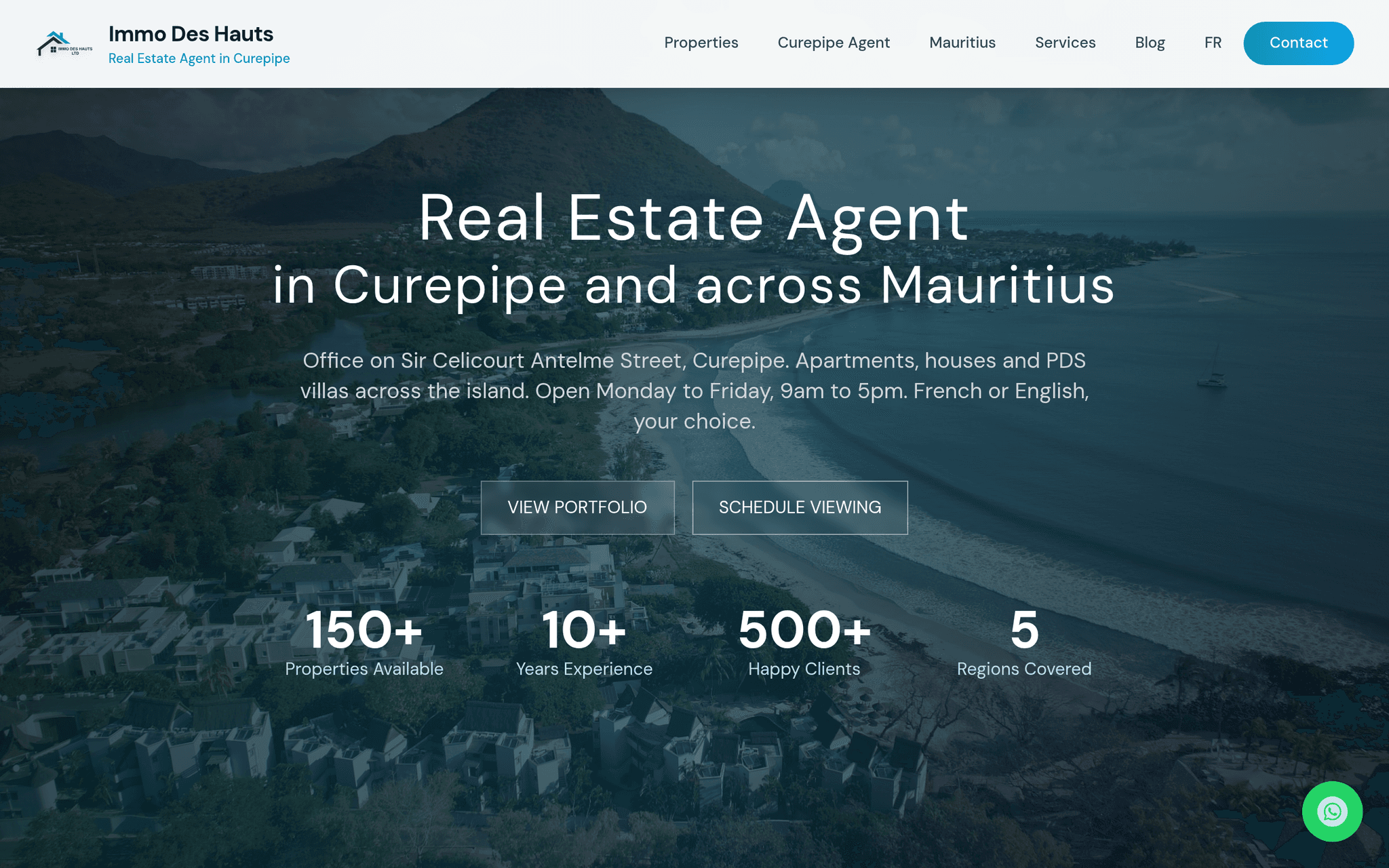 Immo Des Hauts website built by The Mosaic Code