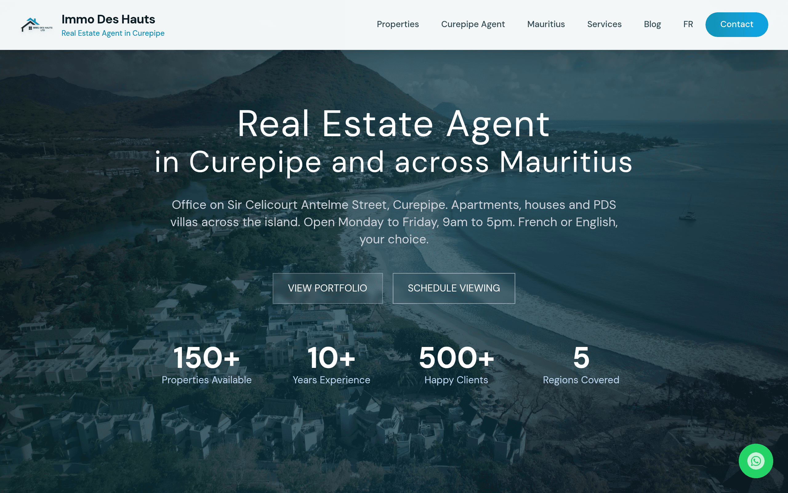 Immo Des Hauts website built by The Mosaic Code